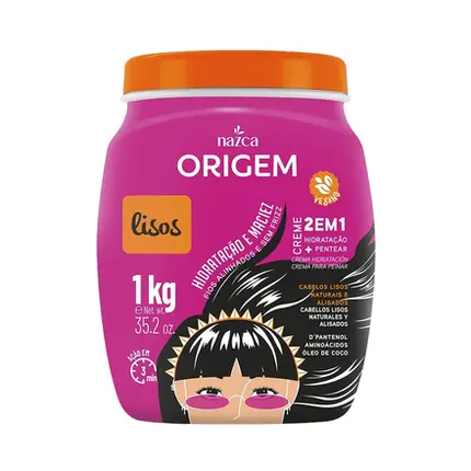 Creme De Tratamento Origem 2 em 1 Cabelos Lisos 1kg