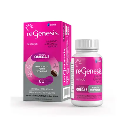 Suplemento Vitamínico e Ômega 3 DHA Regenesis com 60 cápsulas