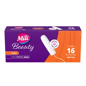 Absorvente Interno Mili Beauty Super com 16 Unidades