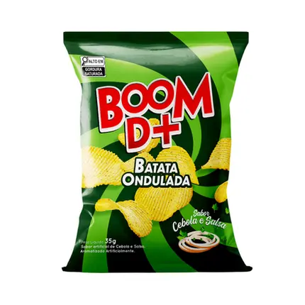 Batata Ondulada Boom D+ Cebola e Salsa 35g