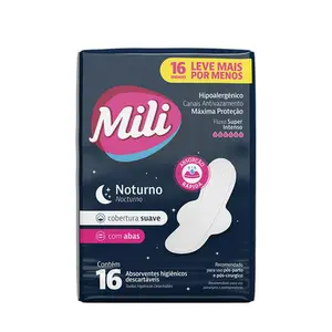 Absorvente Mili Noturno Suave Com Abas Suave Com 16 Unidades