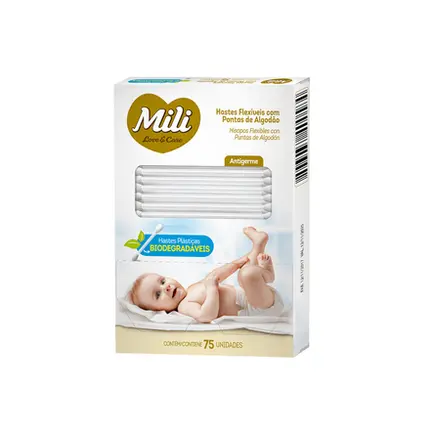 Hastes Flexíveis Mili Love & Care  com 75 Unidades