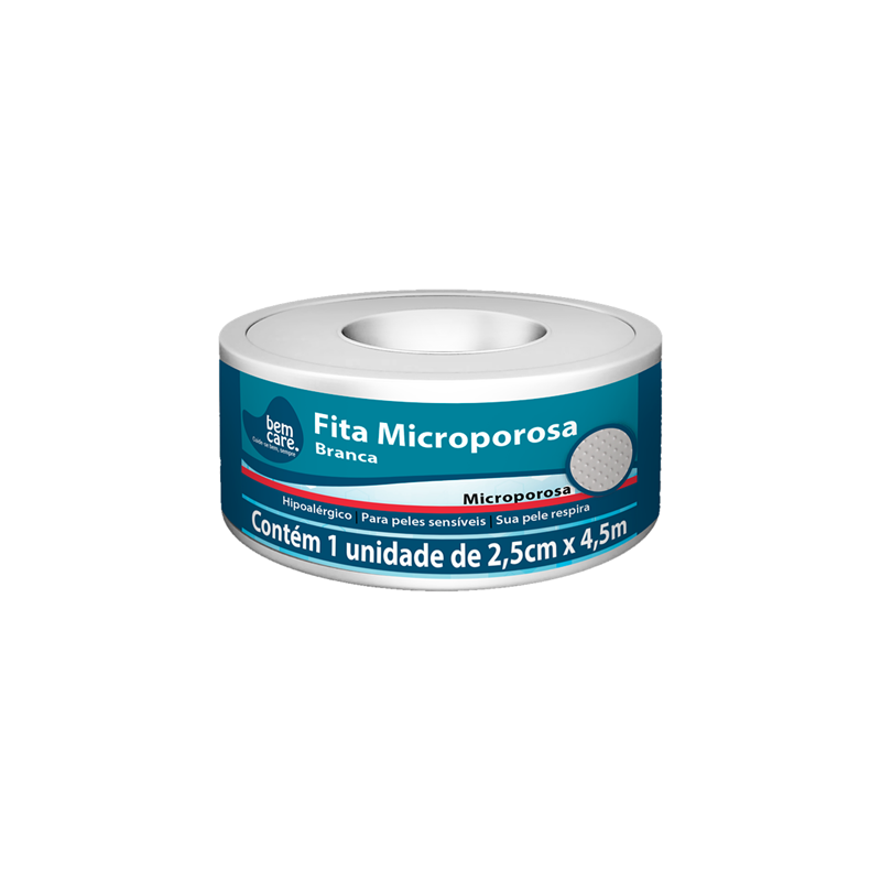Fita Micropore Branca Bem Care 2 5cm X 4 5m fita-micropore-branca-bem-care-2-5cm-x-4-5m