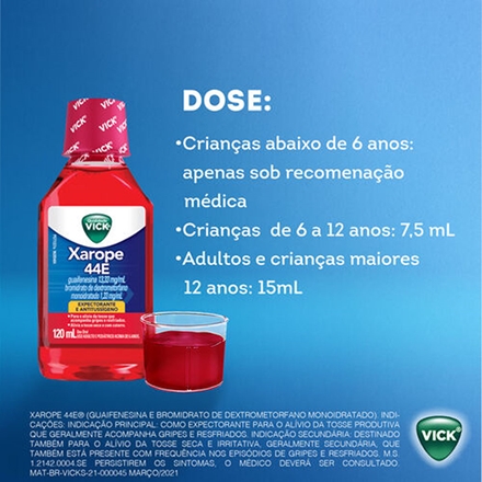 VICK 44E XAROPE 120ML - Farmácia do IPAM