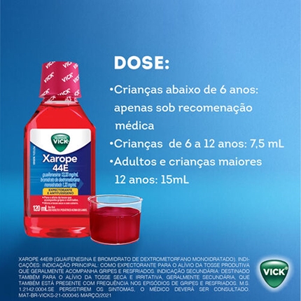 Vick 44E Xarope Expectorante Antitussígeno 120ml