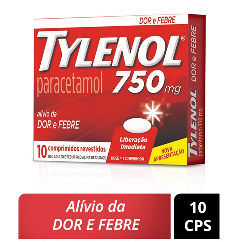 Tylenol 750mg Com 10 Comprimidos Revestidos Farmácias Unipreço