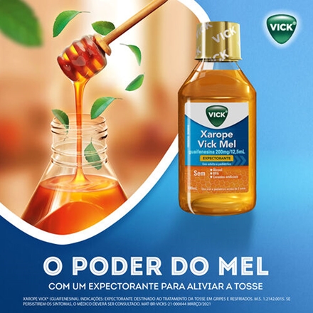 Xarope 200MG/12,5ML Mel Vick Frasco 120ml - Farmácias Unipreço