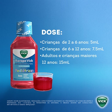 Xarope Para Tosse Vick 44E Guaifenesina 13,33mg/ml Frasco 120ml - Farmácias  Unipreço